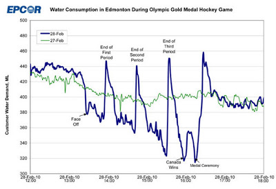 Flushes During Hockey Game