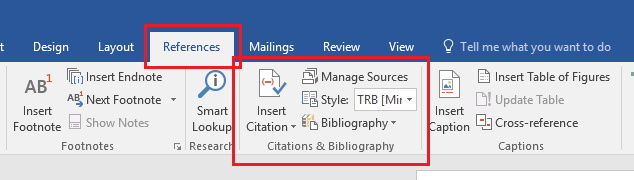 where is the reference tab in word for mac